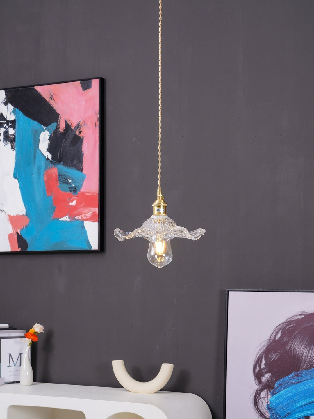 Glass Hibiscus Flower Droplight Pendant Light | Kalsten