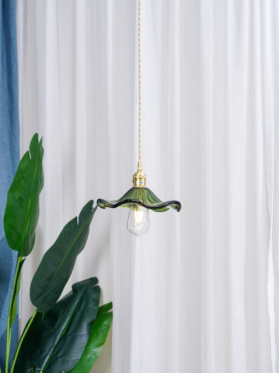 Glass Hibiscus Flower Hanging light Swag Light | Kalsten
