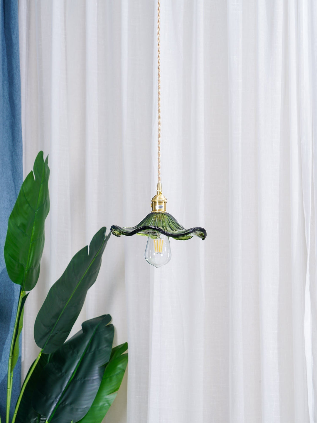 Glass Hibiscus Flower Hanging light Swag Light | Kalsten