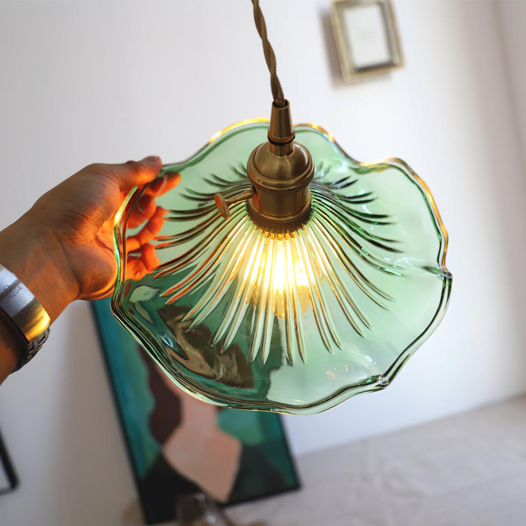 Glass Hibiscus Flower Hanging light Swag Light | Kalsten