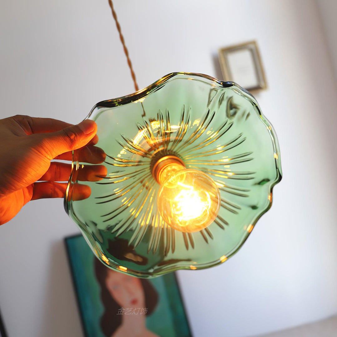Glass Hibiscus Flower Hanging light Swag Light | Kalsten