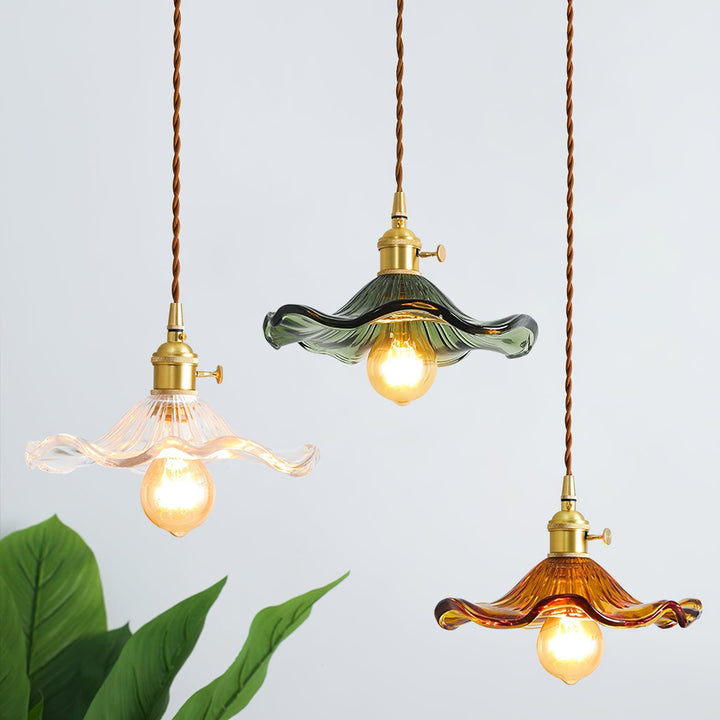 Glass Hibiscus Flower Hanging light Swag Light | Kalsten