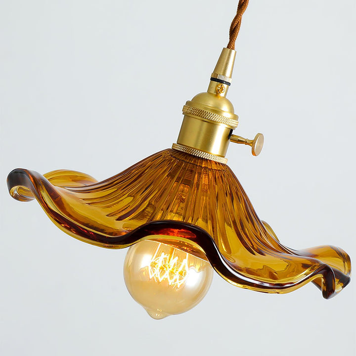 Glass Hibiscus Flower Hanging light Swag Light | Kalsten