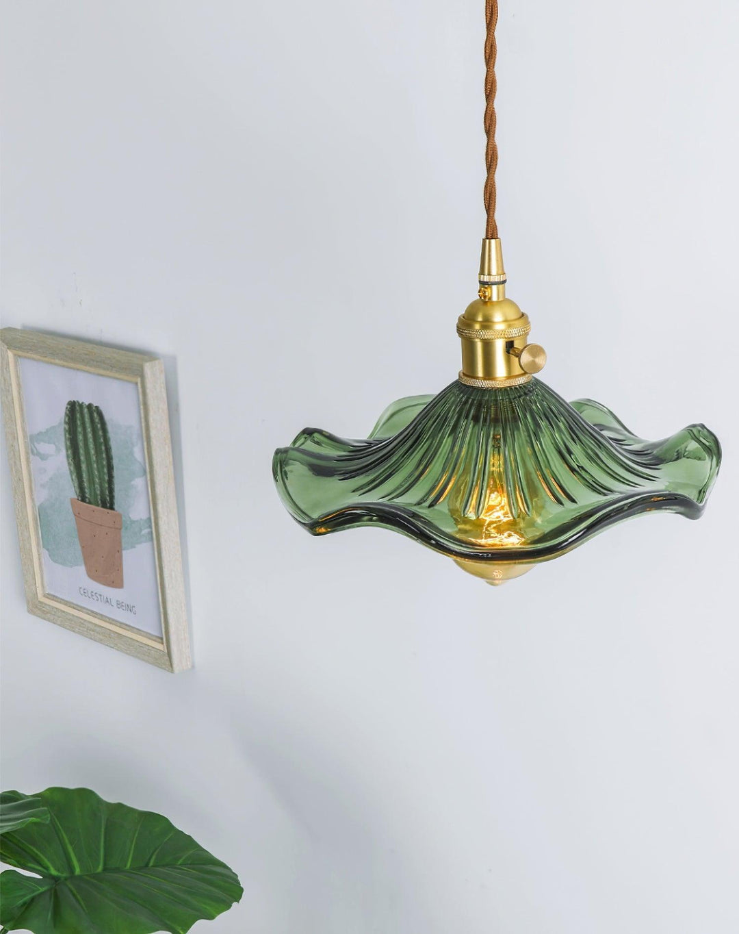 Glass Hibiscus Flower Hanging light Swag Light | Kalsten