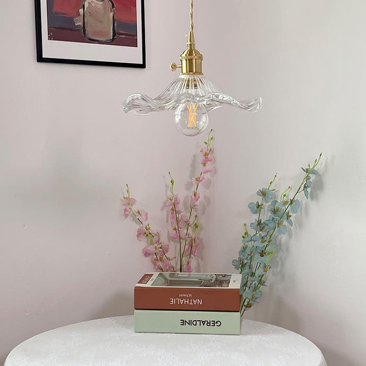 Glass Hibiscus Flower Droplight Pendant Light | Kalsten