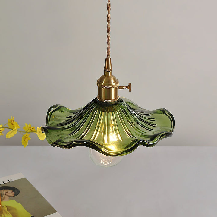 Glass Hibiscus Flower Hanging light Swag Light | Kalsten