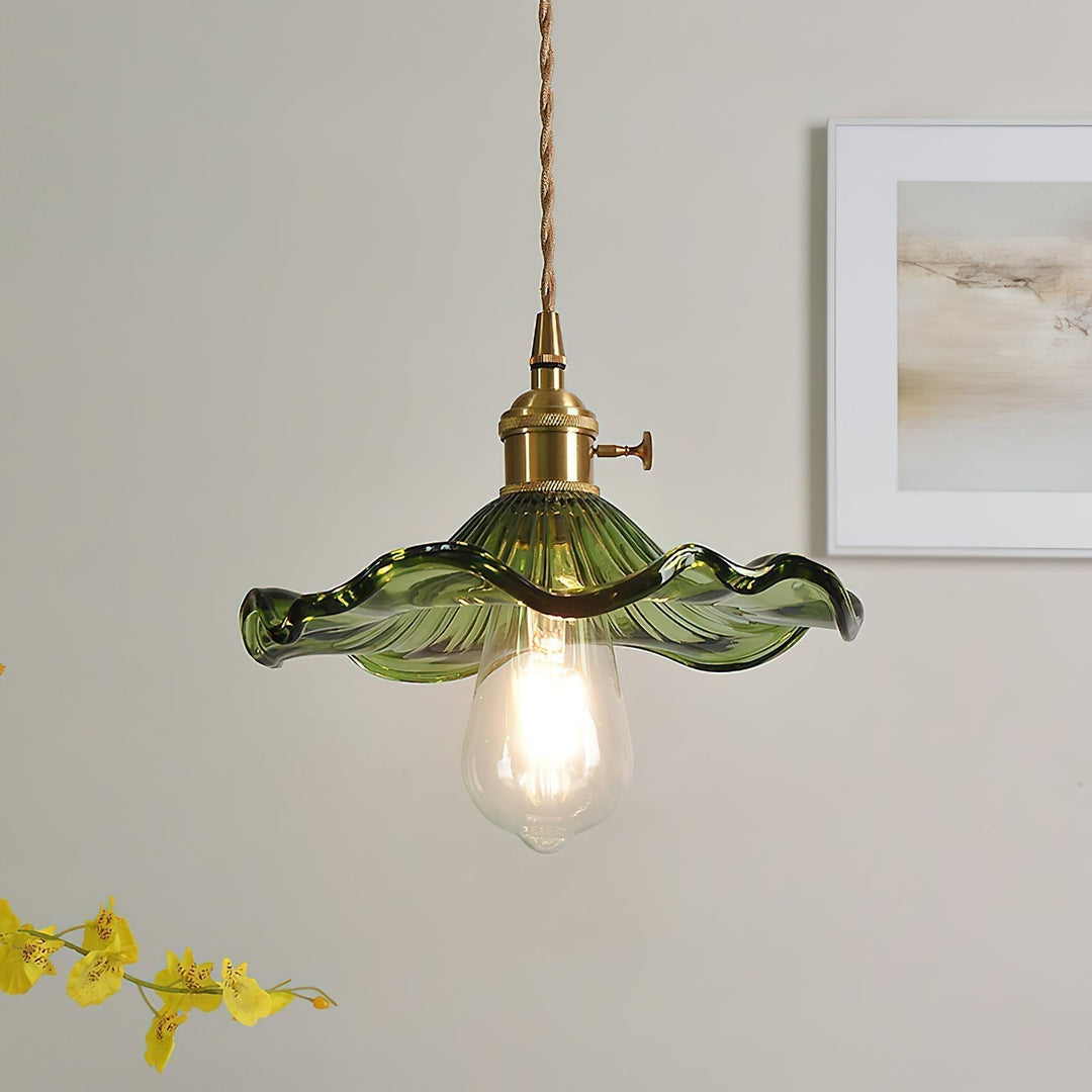 Glass Hibiscus Flower Hanging light Swag Light | Kalsten