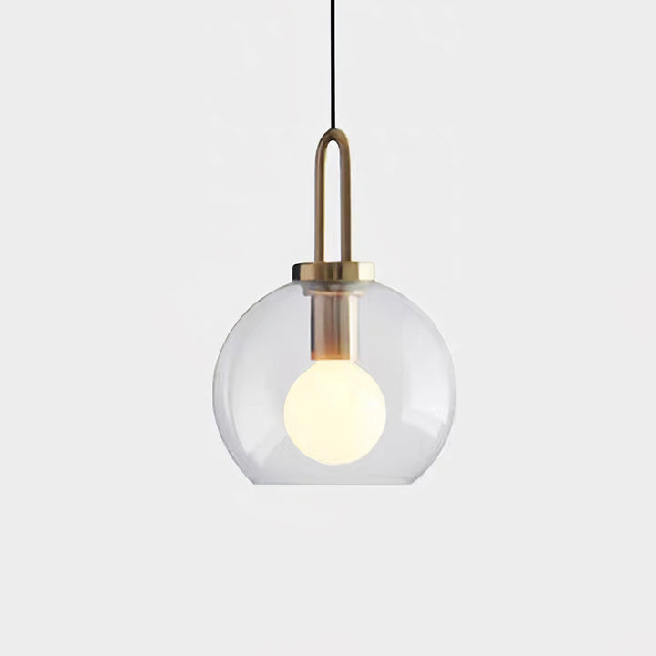 Pendant Light Glass Metal 11.8 in Hanging Living Room Bedroom Ceiling Adjustable Modern Minimalist Lighting Fixture | Kalsten
