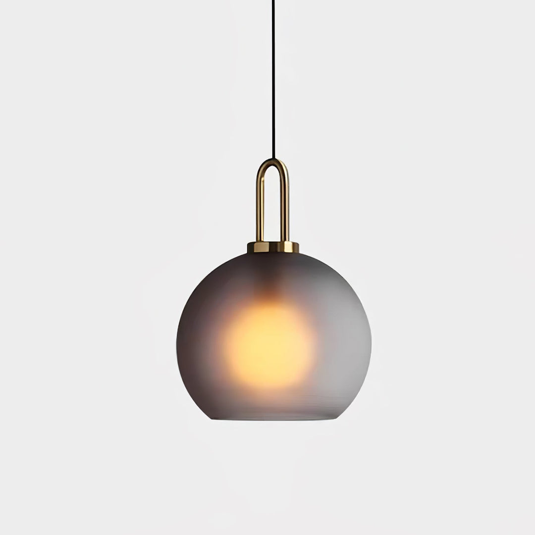 Pendant Light Glass Metal 11.8 in Hanging Living Room Bedroom Ceiling Adjustable Modern Minimalist Lighting Fixture | Kalsten