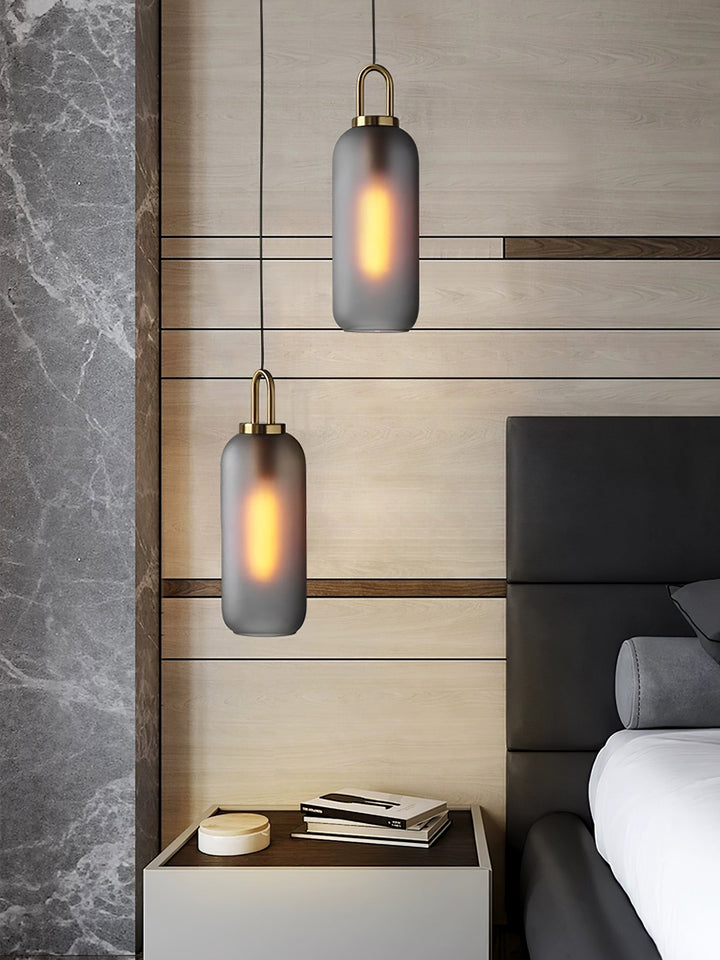 Pendant Light Glass Metal 11.8 in Hanging Living Room Bedroom Ceiling Adjustable Modern Minimalist Lighting Fixture | Kalsten