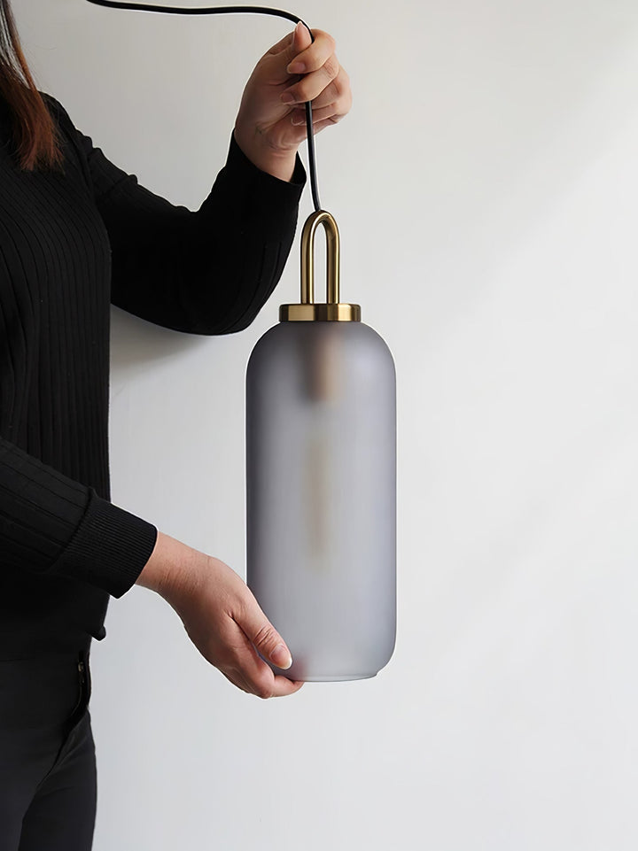 Pendant Light Glass Metal 11.8 in Hanging Living Room Bedroom Ceiling Adjustable Modern Minimalist Lighting Fixture | Kalsten