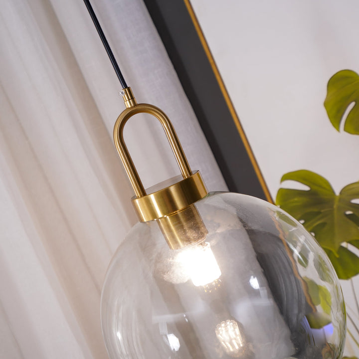 Pendant Light Glass Metal 11.8 in Hanging Living Room Bedroom Ceiling Adjustable Modern Minimalist Lighting Fixture | Kalsten