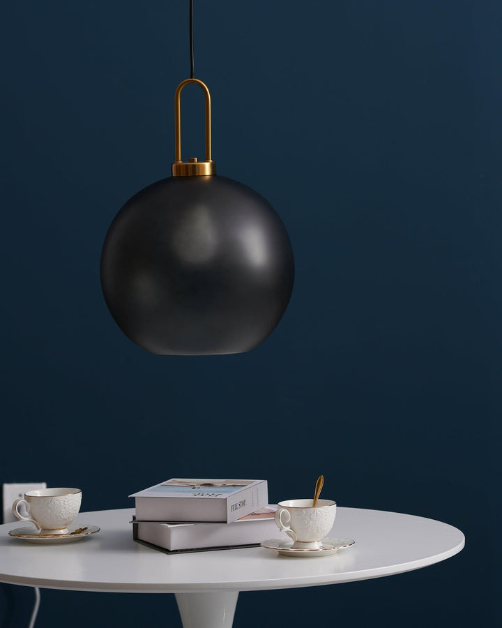 Pendant Light Glass Metal 11.8 in Hanging Living Room Bedroom Ceiling Adjustable Modern Minimalist Lighting Fixture | Kalsten