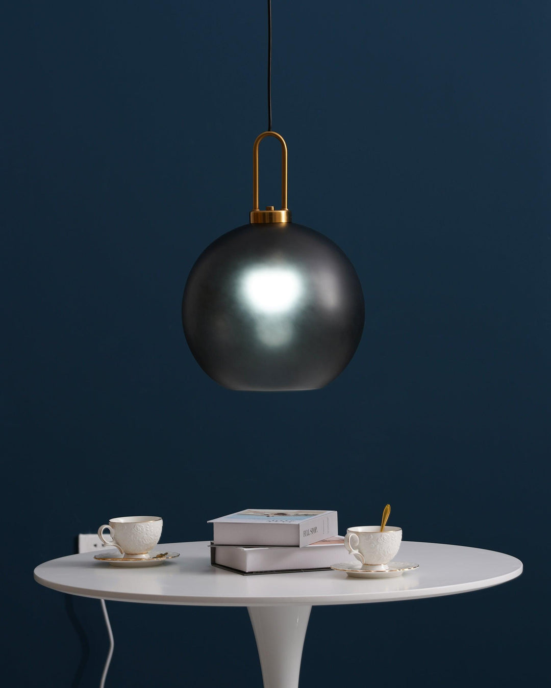 Pendant Light Glass Metal 11.8 in Hanging Living Room Bedroom Ceiling Adjustable Modern Minimalist Lighting Fixture | Kalsten