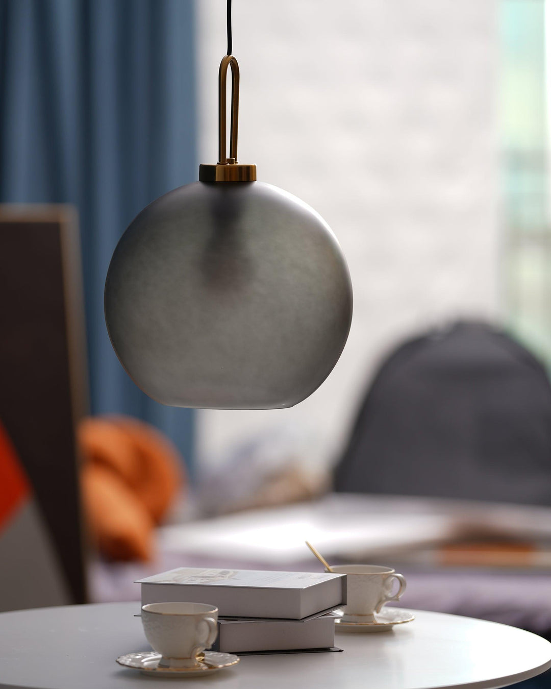 Pendant Light Glass Metal 11.8 in Hanging Living Room Bedroom Ceiling Adjustable Modern Minimalist Lighting Fixture | Kalsten