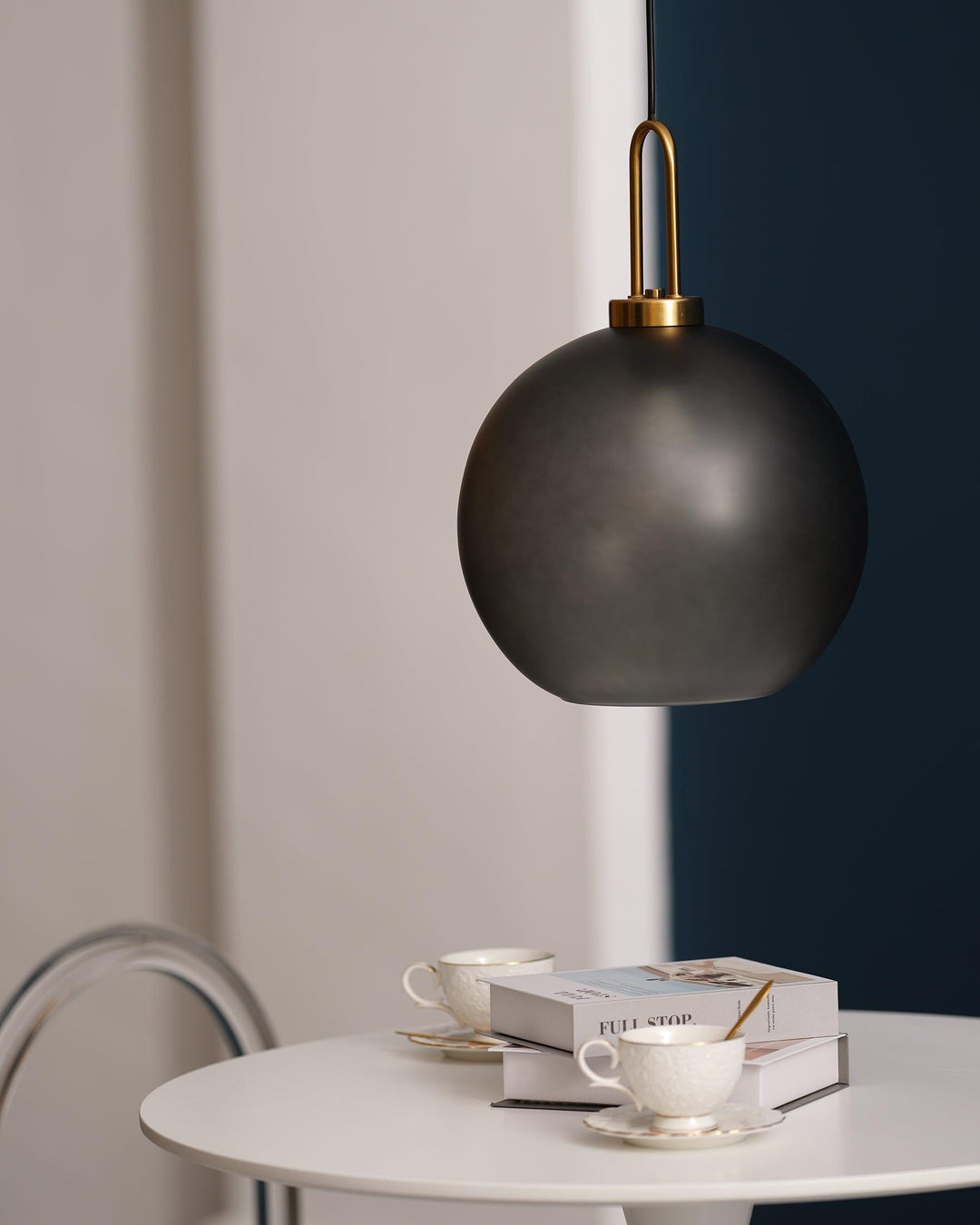 Pendant Light Glass Metal 11.8 in Hanging Living Room Bedroom Ceiling Adjustable Modern Minimalist Lighting Fixture | Kalsten