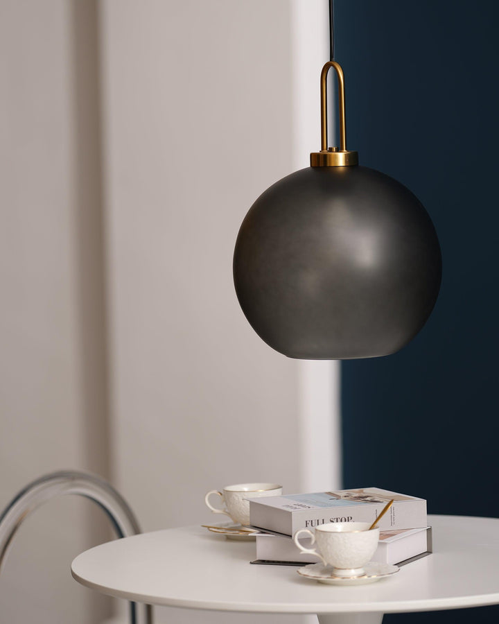 Pendant Light Glass Metal 11.8 in Hanging Living Room Bedroom Ceiling Adjustable Modern Minimalist Lighting Fixture | Kalsten