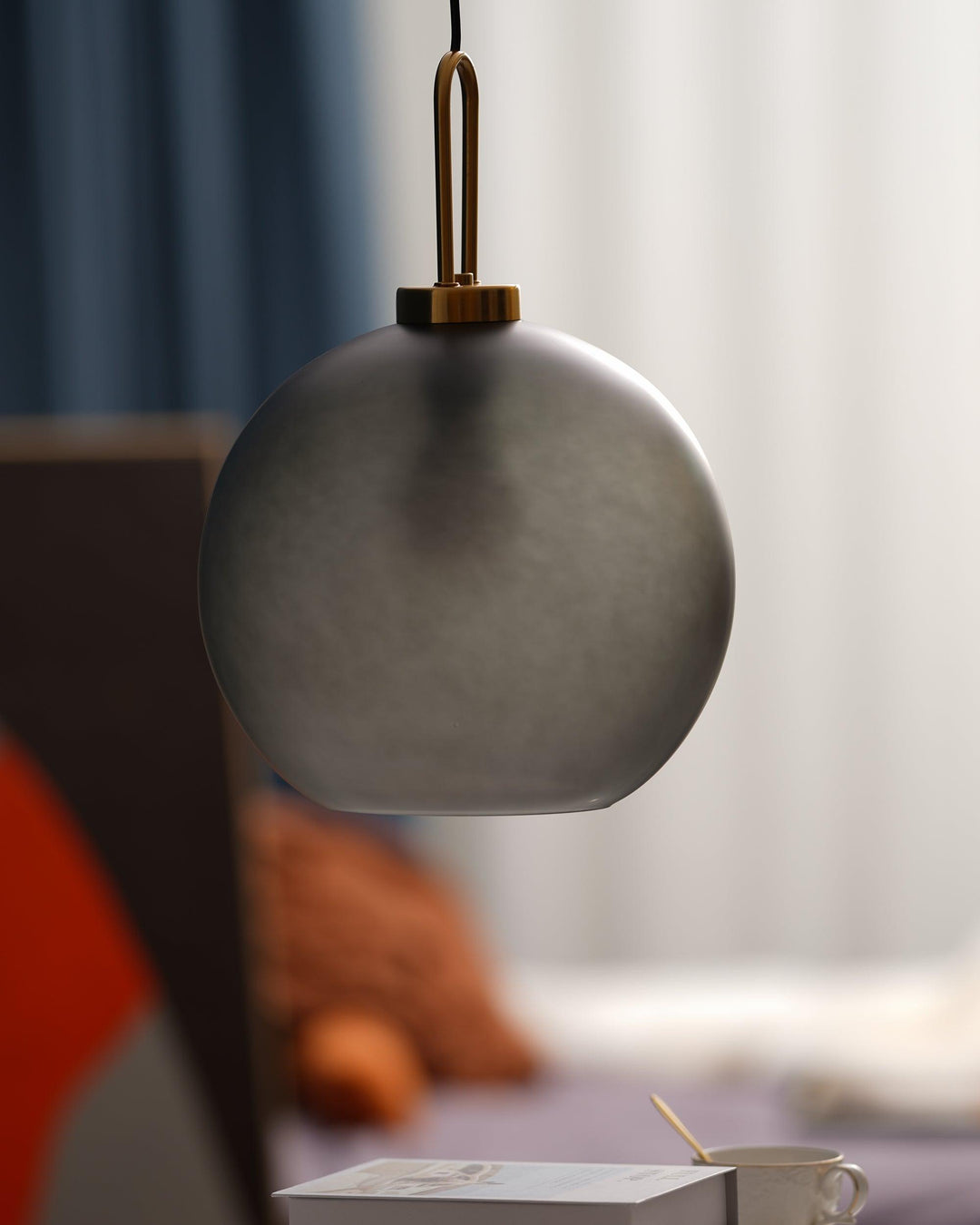 Pendant Light Glass Metal 11.8 in Hanging Living Room Bedroom Ceiling Adjustable Modern Minimalist Lighting Fixture | Kalsten