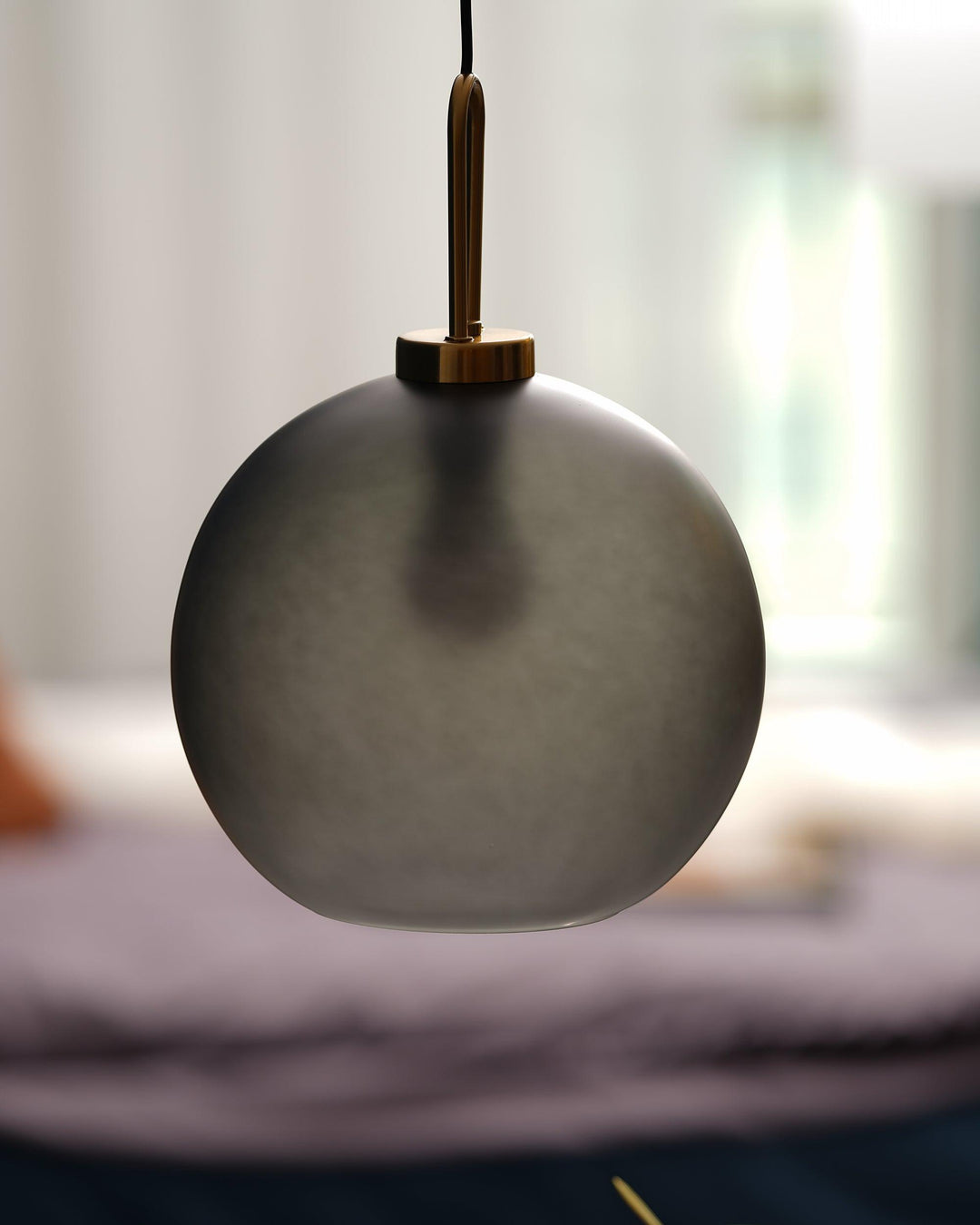 Pendant Light Glass Metal 11.8 in Hanging Living Room Bedroom Ceiling Adjustable Modern Minimalist Lighting Fixture | Kalsten