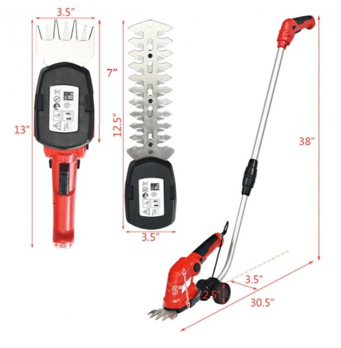 7.2V Cordless Grass Shear with Extension Handle | Kalsten
