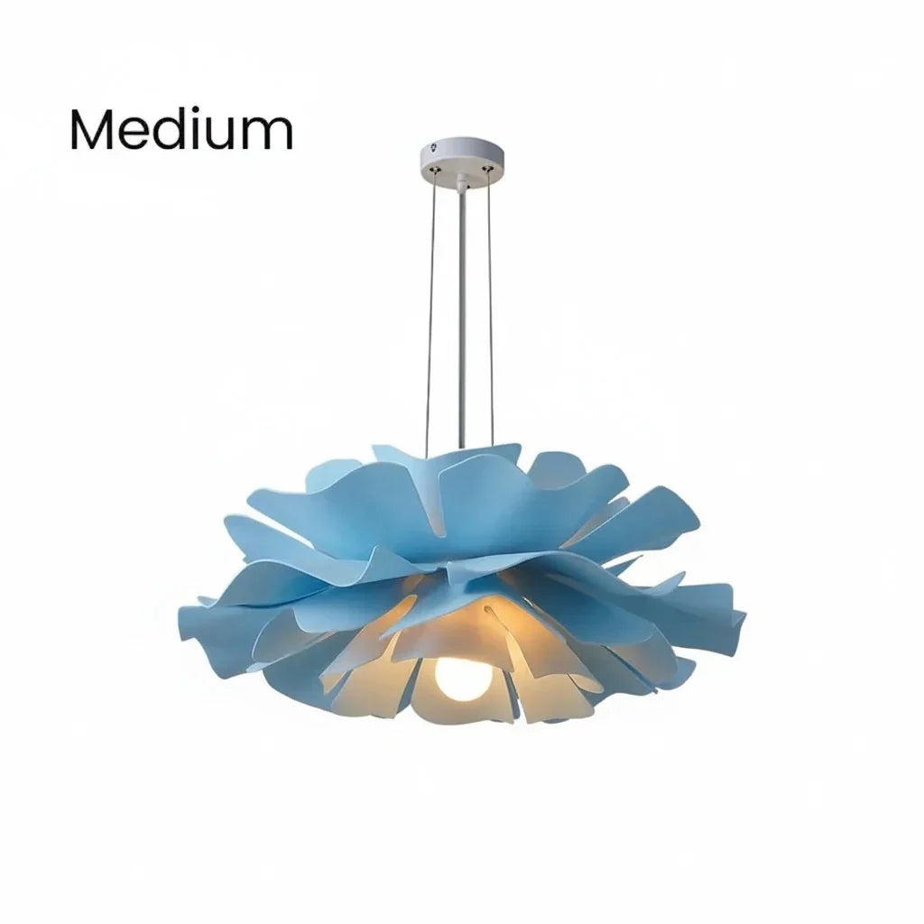 Pendant Light Acrylic Metal 15.7 in White Lotus Flower Dining Bedroom Living Room Lighting Fixture | Kalsten