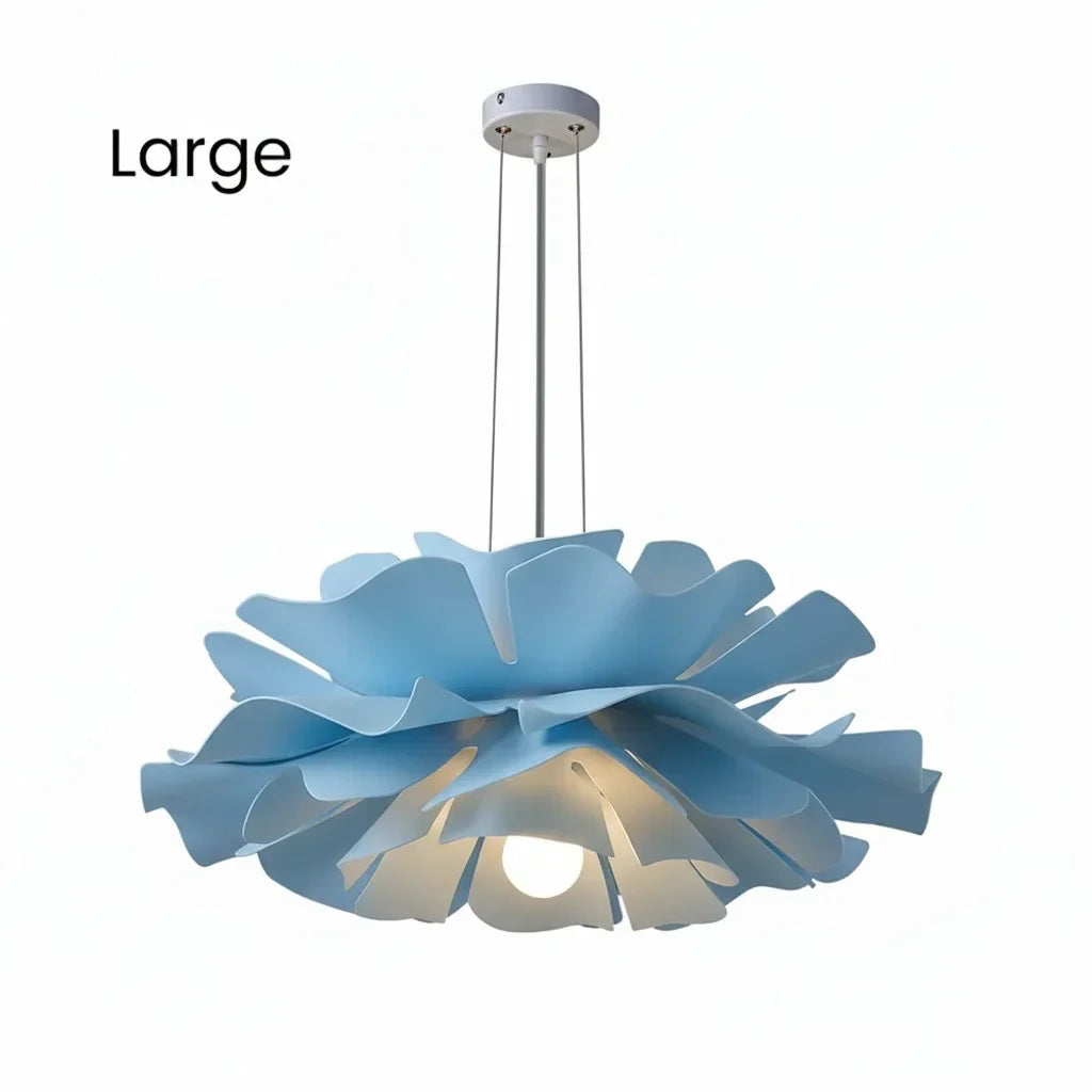 Pendant Light Acrylic Metal 15.7 in White Lotus Flower Dining Bedroom Living Room Lighting Fixture | Kalsten