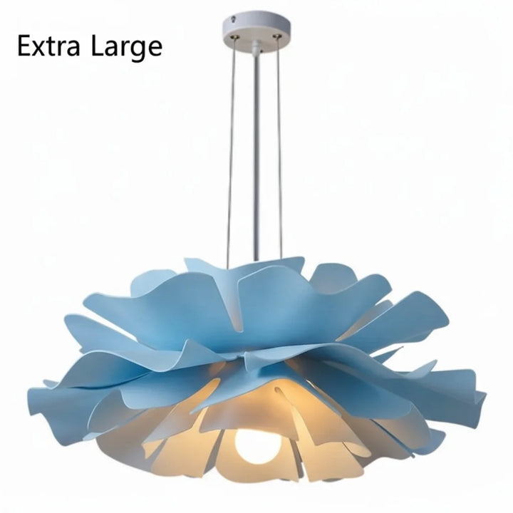 Pendant Light Acrylic Metal 15.7 in White Lotus Flower Dining Bedroom Living Room Lighting Fixture | Kalsten