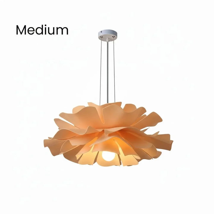Pendant Light Acrylic Metal 15.7 in White Lotus Flower Dining Bedroom Living Room Lighting Fixture | Kalsten
