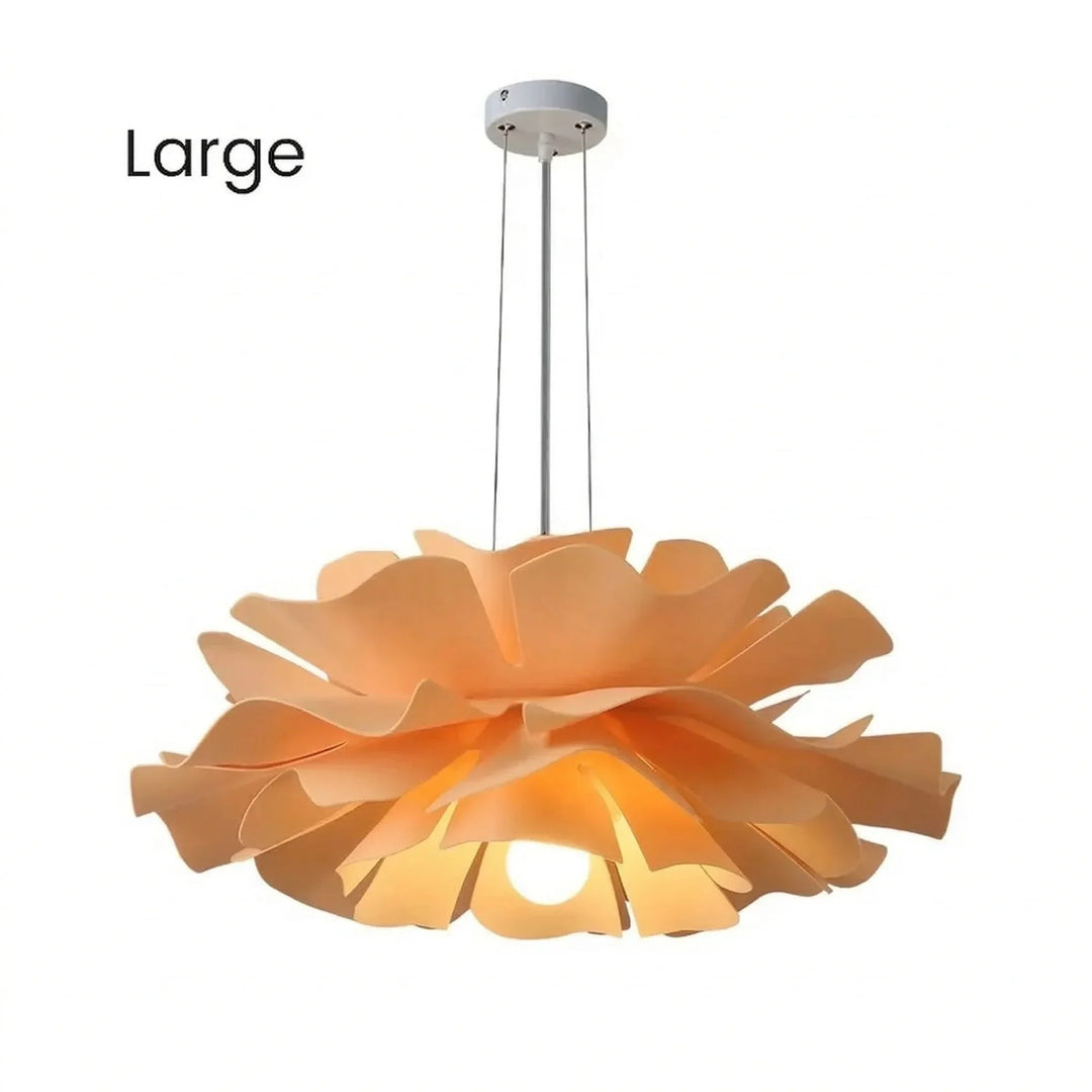 Pendant Light Acrylic Metal 15.7 in White Lotus Flower Dining Bedroom Living Room Lighting Fixture | Kalsten