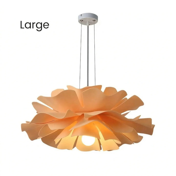 Pendant Light Acrylic Metal 15.7 in White Lotus Flower Dining Bedroom Living Room Lighting Fixture | Kalsten
