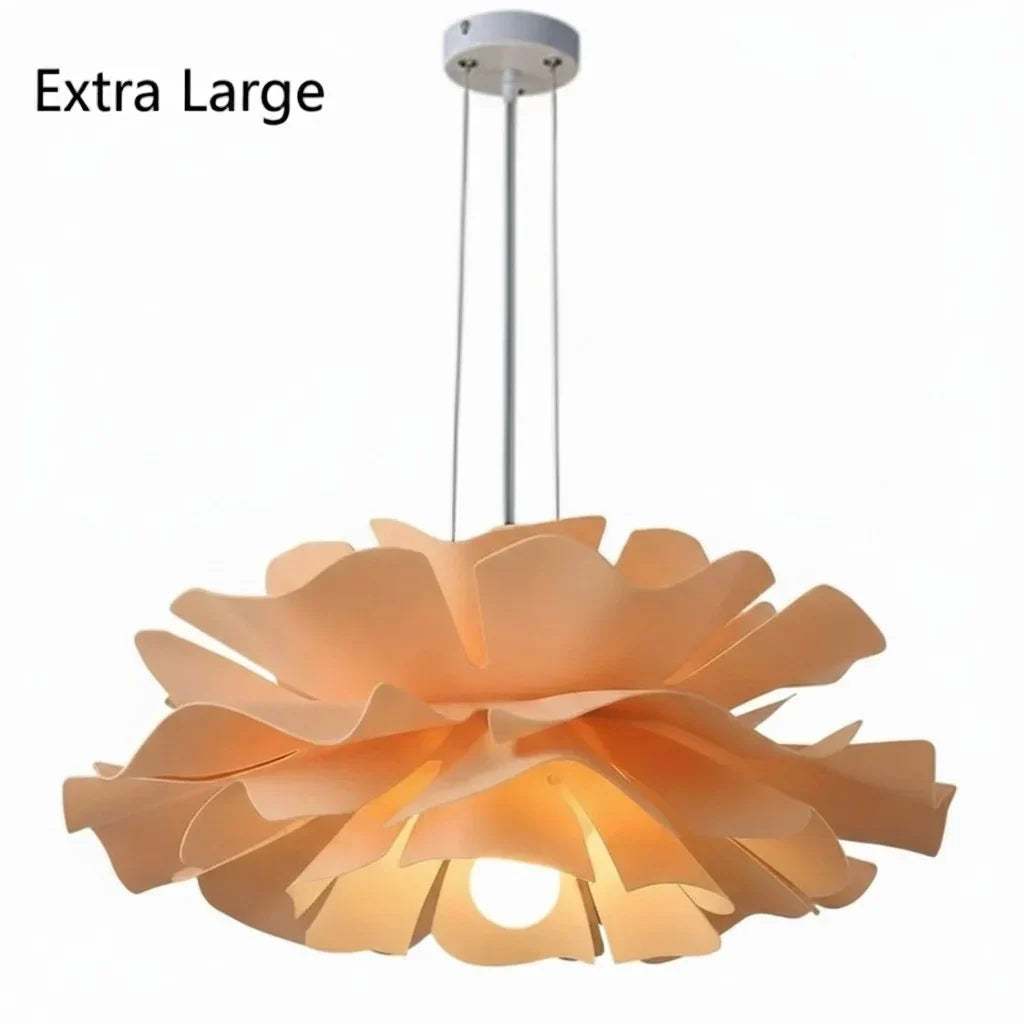 Pendant Light Acrylic Metal 15.7 in White Lotus Flower Dining Bedroom Living Room Lighting Fixture | Kalsten