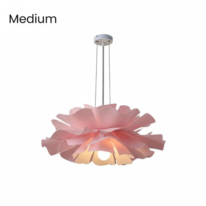 Pendant Light Acrylic Metal 15.7 in White Lotus Flower Dining Bedroom Living Room Lighting Fixture | Kalsten