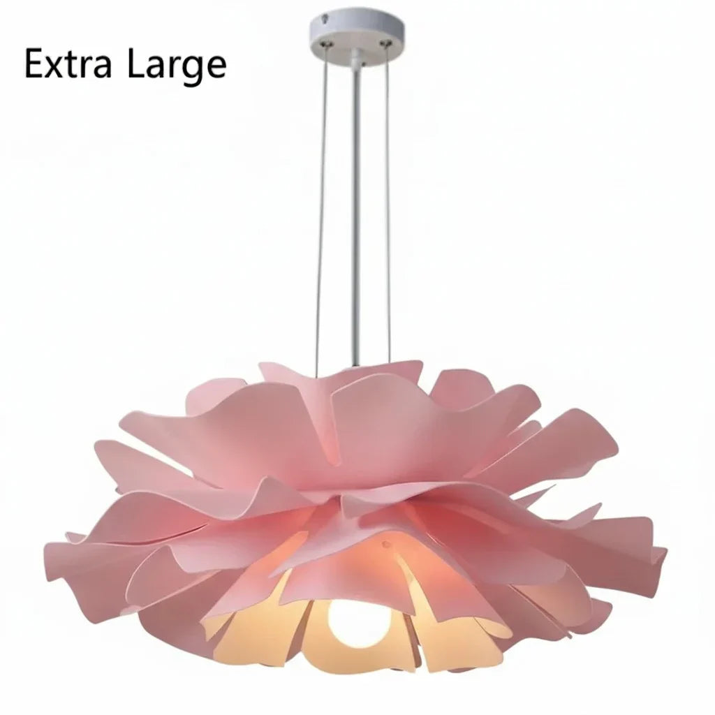 Pendant Light Acrylic Metal 15.7 in White Lotus Flower Dining Bedroom Living Room Lighting Fixture | Kalsten