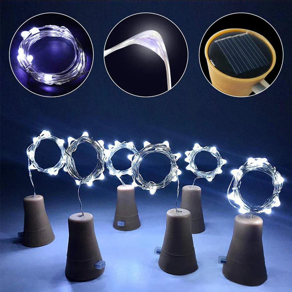 Solar-Powered Bottle Cork String Lights | Kalsten