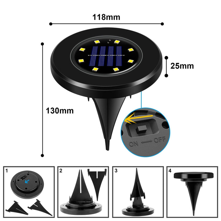 LED Solar Garden Lights Deluxe (Black edition) - Create a delightful atmosphere in your garden! Noxord
