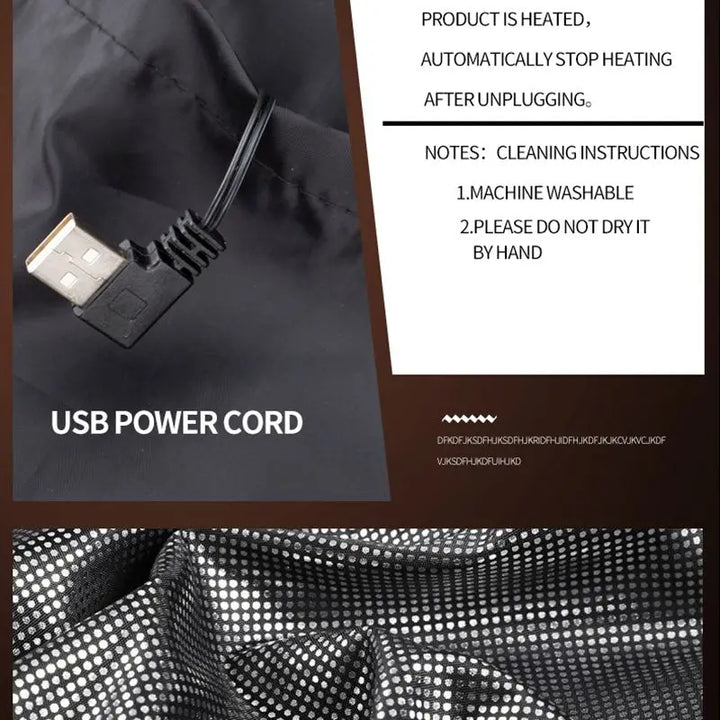 Kalsten | Heated jacket with 9 heating zones | USB heat jacket for women & men | Graphene heating technology for outdoor, camping & sports | ThermoVenture