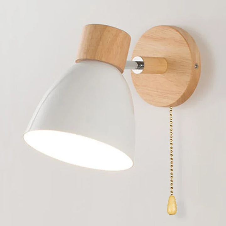 Kalsten | LumoNord Macaron Wall Lamp | Wood & Metal | 90° Swiveling Lamp Head | Scandinavian Design | E27 Socket (without bulb)