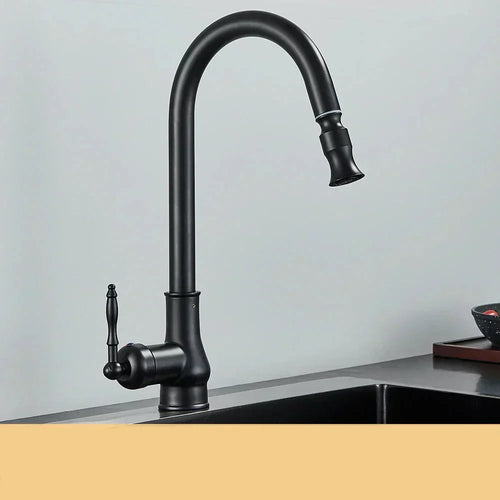 Retro Brass Kitchen Faucet – Swivel Spout