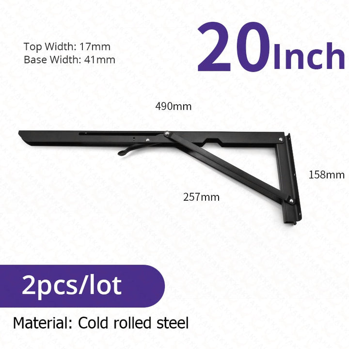 Foldable Stainless Steel Shelf Hooks – 2-Pack, Heavy Duty