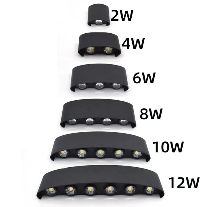 LED Wall Lamp Outdoor Waterproof Up And Down Luminous Lighting Garden Decoration AC85-265V Wall Lights for Bedroom Living Room | Kalsten