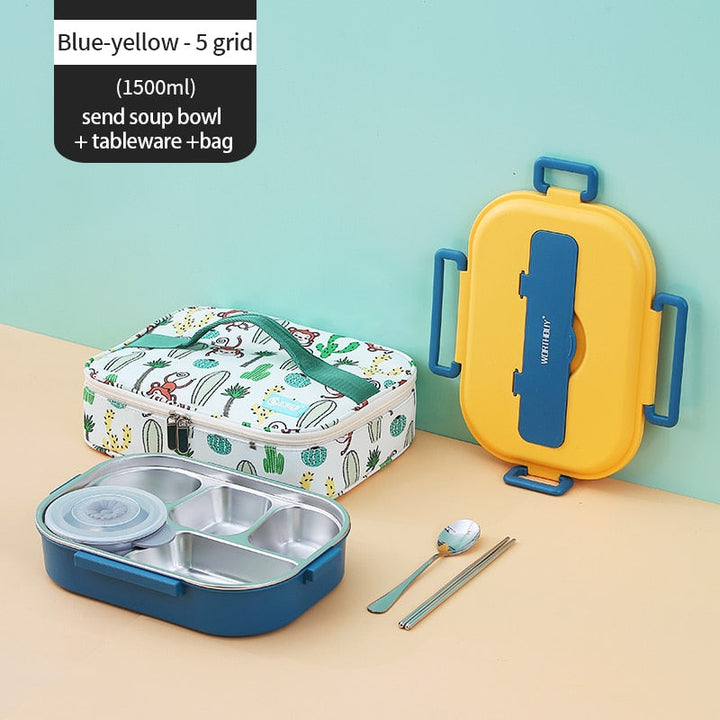 Stainless Steel Multi Compartment Kids Lunch Box | Kalsten