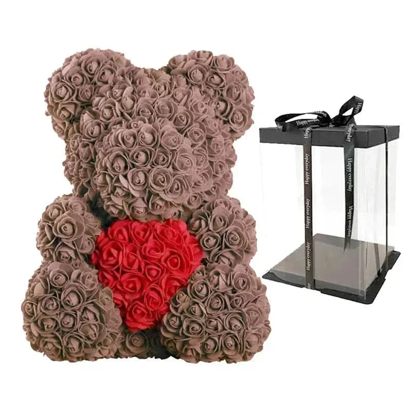 Kalsten | Rose Teddy Bear with Handmade Foam Roses – 40cm