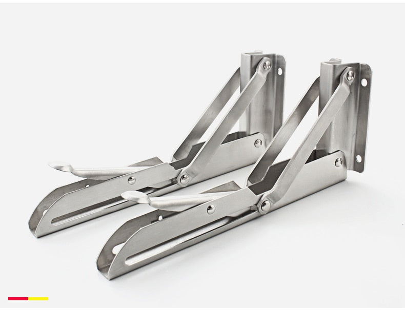 Foldable Stainless Steel Shelf Hooks – 2-Pack, Heavy Duty