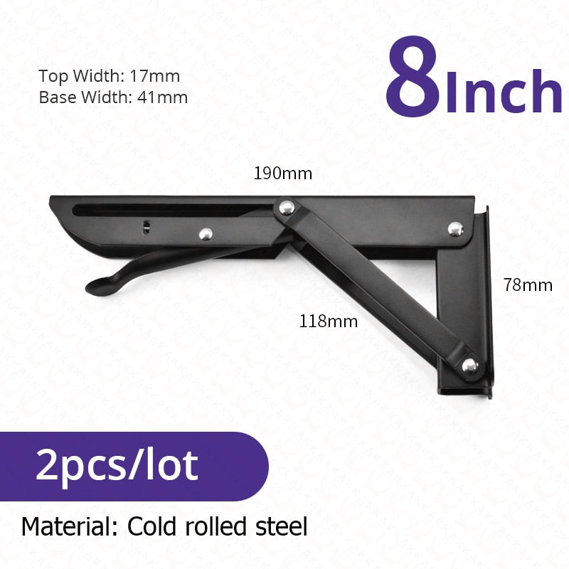 Foldable Stainless Steel Shelf Hooks – 2-Pack, Heavy Duty