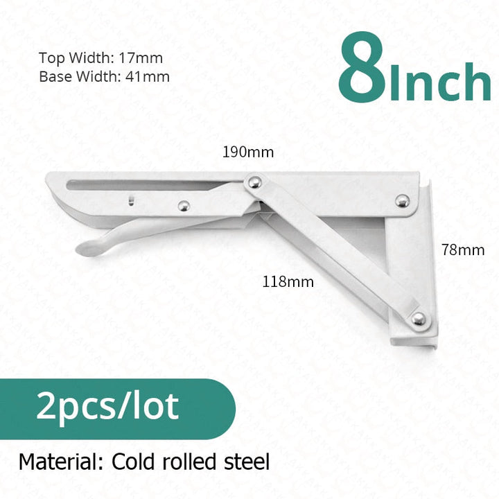 Foldable Stainless Steel Shelf Hooks – 2-Pack, Heavy Duty