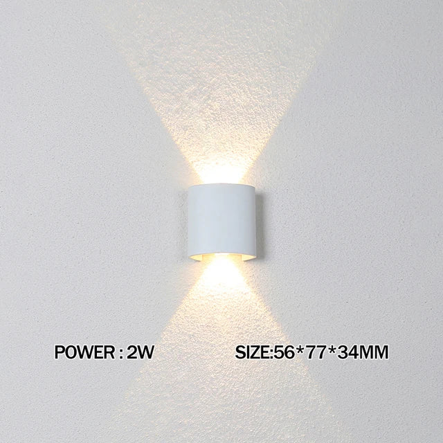 LED Wall Lamp Outdoor Waterproof Up And Down Luminous Lighting Garden Decoration AC85-265V Wall Lights for Bedroom Living Room | Kalsten