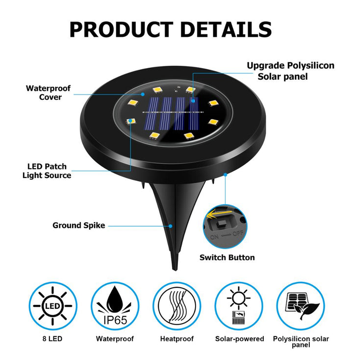 LED Solar Garden Lights Deluxe (Black edition) - Create a delightful atmosphere in your garden! Noxord