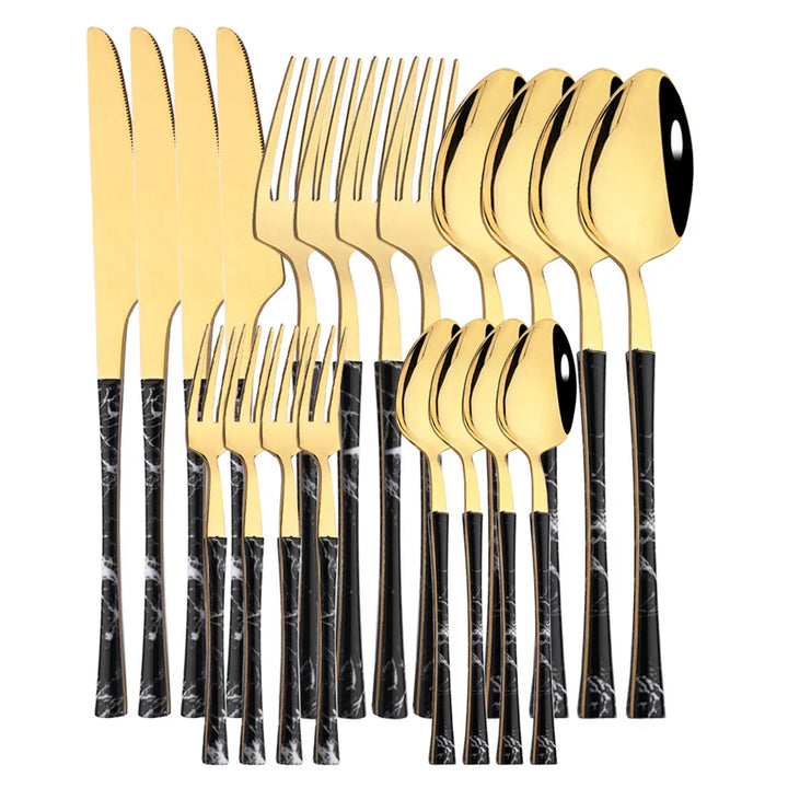 Rustic Dining Stainless Steel Cutlery with Wooden Handles