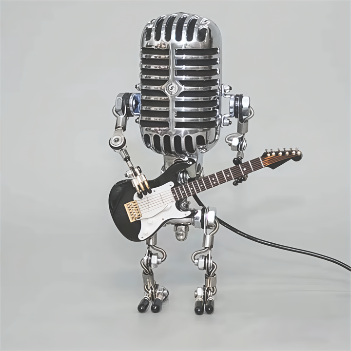 Table Lamp Robot Sculpture Metal Guitar Light | Kalsten