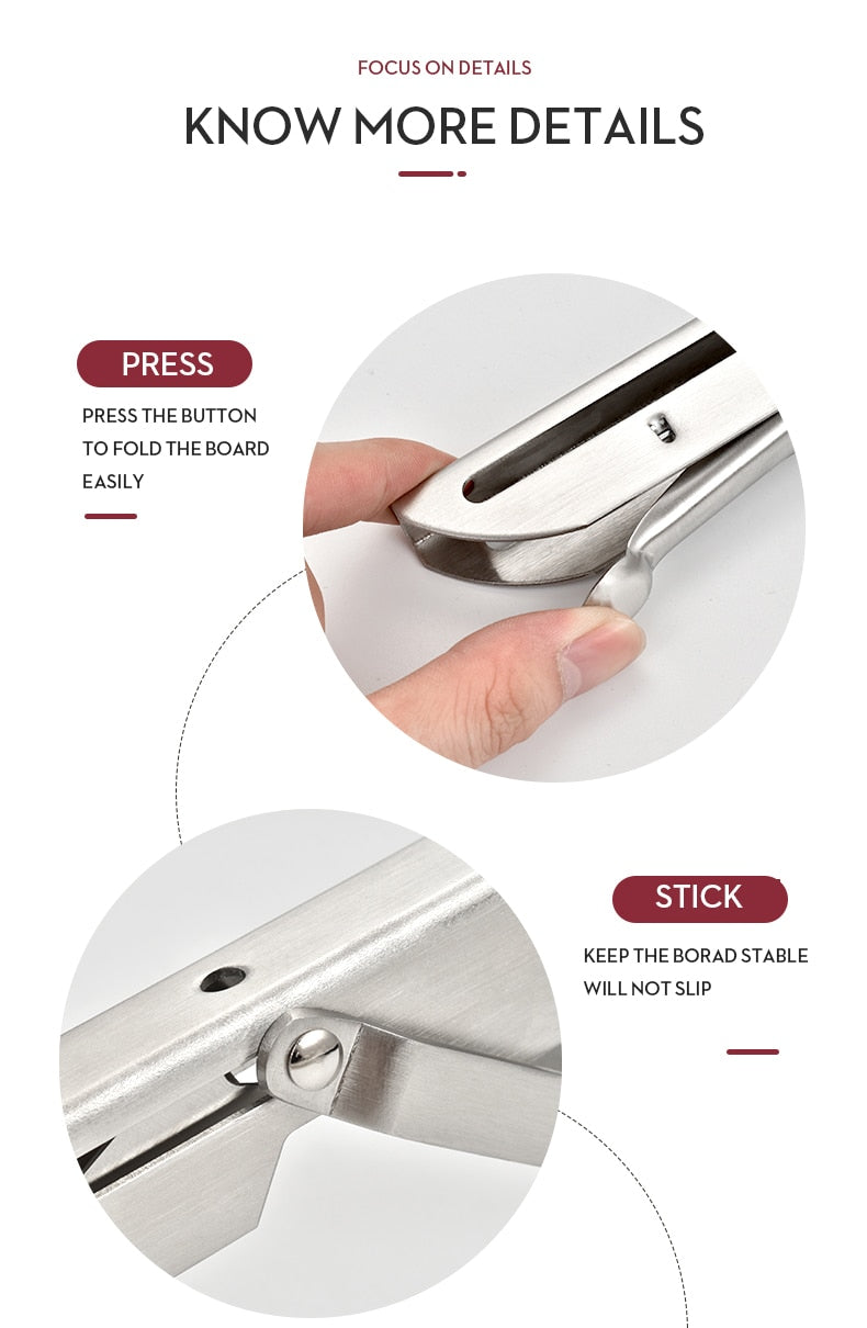 Kalsten | 2-piece set collapsible shelf brackets, heavy-duty, made of stainless steel for tables, motorhomes and space-saving